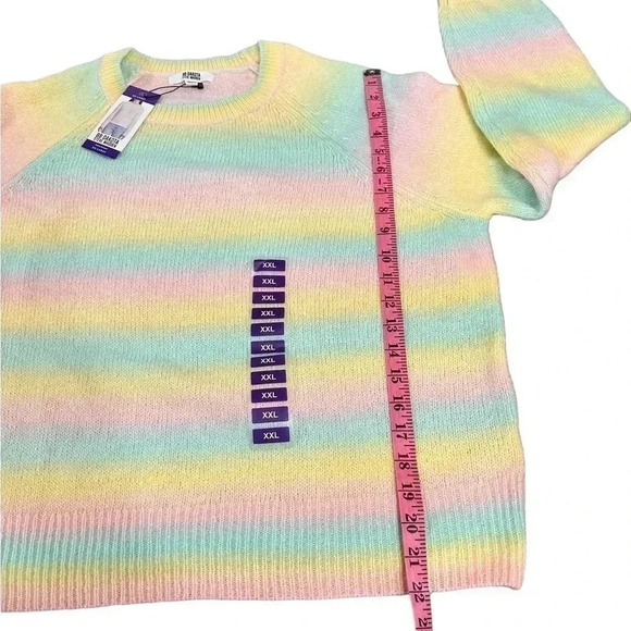 BB Dakota by Steve Madden Yellow Pastel Ombre Pullover Sweater Plus Size XXL New - Picture 8 of 12